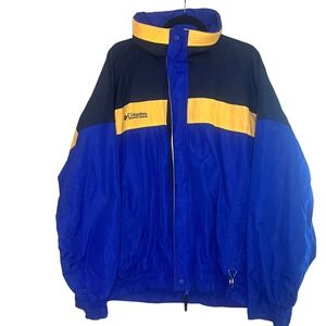 Columbia Sportswear Vintage Mens Blue Yellow Colorblock Windbreaker Jacket L